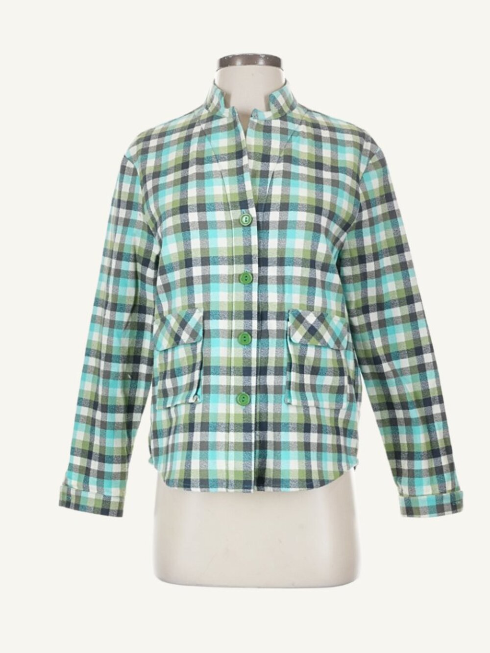 Leylie Los Angeles Plaid Shacket Jacket Size S Japanese Cotton Utility Chore - Picture 3 of 7